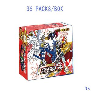 Nuevo Digimon Adventure Flash Tarjeta 3D Metal Garurumon Juego contra juego de mesa Colección Personaje de dibujos animados Batalla Regalos Drop Delivery Dhkvj