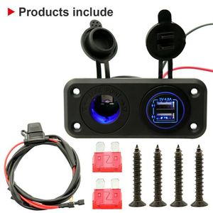 Nuevo cargador de coche USB Dual 12V encendedor de cigarrillos Panel de combinación de toma de corriente para barcos RV182S