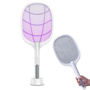 Nouveaux ventilateurs électriques de tapette de tueur de moustique de mouche avec la lampe violette UV 1200mAh USB Rechargeable pour les appareils ménagers poignée électrique