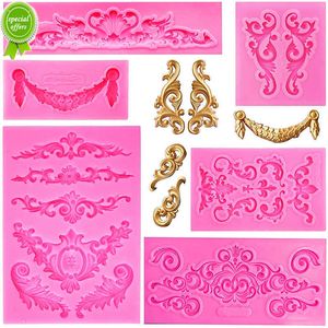 New Embossed Lace Mold Fondant Silicone Mold Baroque Style Mold 3D Engraving Decoration Cup Cake Decoration Tools Resin Mold