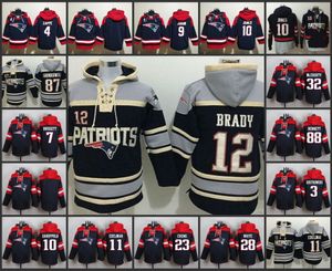 New England''Patriots''Men 12 Tom Brady 4 Bailey Zappe 9 Matthew Judon 10 Mac Jones Black Ageless Must-Have con cordones Sudadera con capucha