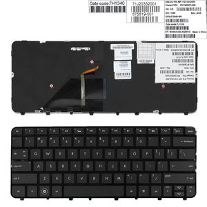 Nouveau clavier d'ordinateur portable anglais pour HP Folio 13 13-1000 13-2000 clavier cadre brillant US rétro-éclairé 673656-001 clavier de réparation d'ordinateur portable US223p