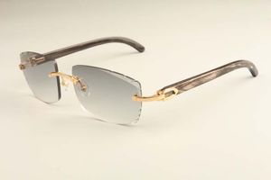 Gafas de sol ultraligeras de moda de lujo directas de fábrica 3524015-J cuernos con patrón negro natural gafas piernas gafas de sol