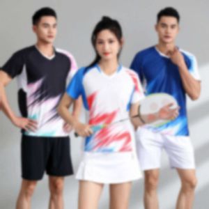 Nuevo traje de bádminton de fábrica Traje de manga corta Traje de entrenamiento de tenis Sports Running Rapid Secy Breatable Mens Badminton Womens Badminton Camisetas