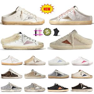 Nouvelle célèbre marque Paris Bas Top Sabot Pantoufles Ball Star Casual Slides Doré New Do-Old Dirty Sparkle Designer Baskets Étoiles Plateforme Sandale Dhagtes Taille 12