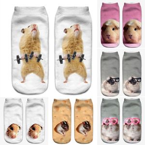 Nouvelle mode 3D imprimé souris Totoro chaussettes drôle Kawaii femmes mignon Animal Fitness Hamster Sokken