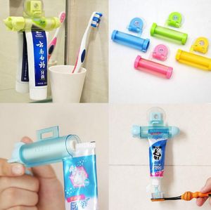 Creative Rolling Toothpaste Squeezer Dispenser with Sucker Holder, 5 Colors