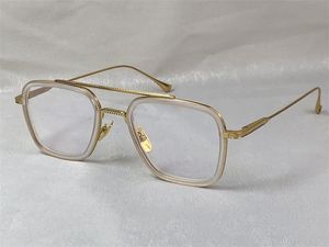 Diseño de moda gafas ópticas masculinas 006 cuadrado K marco dorado estilo simple gafas transparentes lentes transparentes de alta calidad