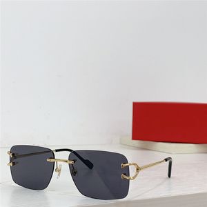 Nouveau design de mode lunettes de soleil carrées 0330S monture en or K sans monture style simple et populaire lunettes de protection uv400 extérieures polyvalentes