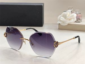 Nuevo diseño de moda gafas de sol de mariposa para mujer 6105 montura de metal sin montura estilo simple y popular gafas de protección UV 400 para exteriores