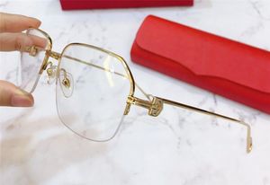 Les nouvelles lunettes optiques de créateur de mode K or demi-monture style d'affaires moderne rétro 0114 unisexe peuvent être utilisées pour les lunettes de prescription