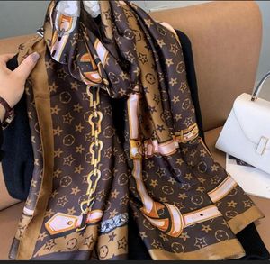 NOUVEAU créateur de mode foulard en soie ventes femmes de luxe quatre saisons écharpe impression marque L foulards en soie