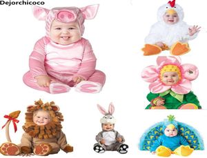 Nouvelle mode Halloween barboteuses mignon Animal Cosplay garçons combinaisons rose cochon filles forme bébé Costumes nourrissons vêtements Q1905186963877