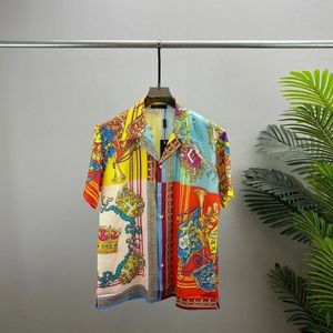 New Fashion Hawaii Floral imprimer des chemises de plage de créatrice masculine Silk Bowling Shirts Hawaiian Shirts Men Blouse d'été Blouse courte à manches courtes M-3XL WR23