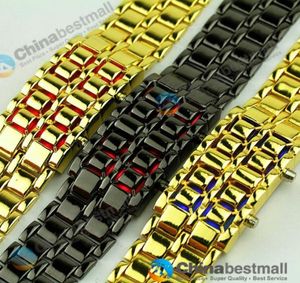 Nouvelles hommes de mode Femmes Lava Iron Samurai Metal LED Bracelet Watch Wristwatch pour hommes2642846