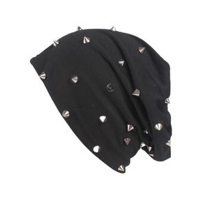 Bonnet à Rivets pour hommes et femmes, en coton, couleur unie, tricoté, unisexe, Hip Hop, Skullies, Bonnet, HCS142, nouvelle mode