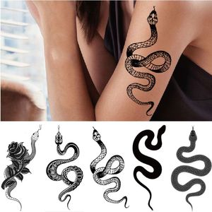 Nouveau mode serpent temporaire tatouage autocollants divers sombre marée Cool fleur bras mort serpent tatouage autocollants étanche tatouage