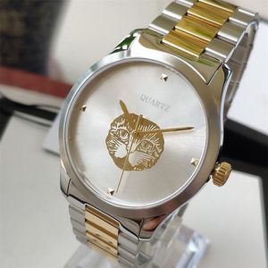 Nuevos relojes de moda 38 mm 28 mm Reloj de lujo para hombre y mujer Correa de acero inoxidable Reloj de pulsera de cuarzo con cara de gato montre de luxe Lady Watch319a