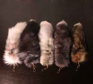 New Wolf Fox Fox Tail Fur Keychains Unisexe Pompom Pendant Car Courteuse Corterie Migne Clées Clées Couche de sac Cadeaux G10198587637