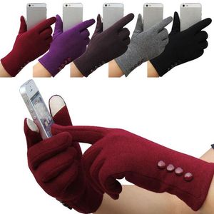 nouvelle mode femmes hiver 4 boutons gants à écran tactile sports de plein air gants chauds mitaines mitaines gant en cachemire DHL SF EMS navire