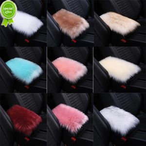 Nouvelle couverture d'accoudoir en peluche de voiture en fausse fourrure, repose-bras central de voiture, coussin de Console, protection de coussin en laine, accessoires universels d'intérieur de voiture