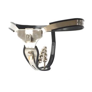 Cinturón de castidad de acero inoxidable de acero inoxidable con cubierta de bloqueo enchufe anal vaginal