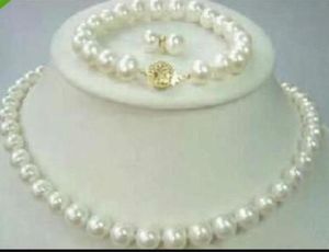 Nouveaux bijoux de perles fins acheter des bijoux de perles naturels 89 mm Akoya Collier de perle blanc 18 pouces 75 pouces de boucle d'oreille7776609