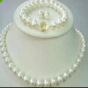 Nouveau bijoux fin de perles acheter bijoux de perles naturel 89 mm Akoya White Pearl Collier 18 pouces Bracelet 75 pouces d'oreille 7103329