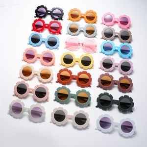 Nouvelle fleur Round Kids Kids Sunglasses Fashion Boy Girls Toddler Beautiful Baby Lunes pour enfants