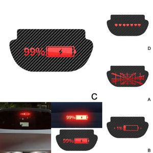 Nuevo para Tesla Model 3 Y lámpara de freno de montaje alto, pegatinas traseras de proyección de carbono para coche, emblema, tablero de luz de PVC, parte superior suave B Y5u8