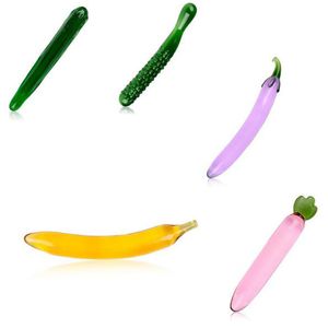 Godemiché en verre Anal en cristal de fruits pour femme, produits érotiques pour adultes, jouets sexuels, Plug Anal, banane, concombre, bonne qualité, nouvelle collection