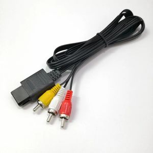 Nouveau nouveau pour N64 SNES GAMECUBE 1,8m 6ft RCA AV TV Cordon de câble stéréo audio pour Nintendo 64 Consoles pour SNES Cordon vidéo Audio