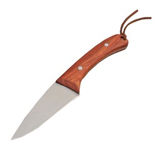 Nuevo G2378 Supervivencia Cuchillo recto 8Cr13Mov Patrón láser Bade Full Tang WoodHandle Acampar al aire libre Senderismo Cuchillos de caza con funda de cuero