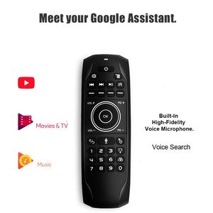 Nuevo G7V Pro Air Mouse mini teclado ruso 2,4G inalámbrico IR aprendizaje giroscopio Control remoto por voz con micrófono para Android TV BOX G7