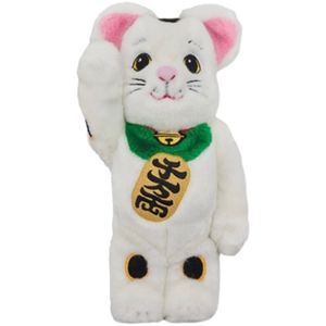 Nouveaux jeux bearbrick 400% peluche blanche Fortune Cat 10 millions Liang blocs de construction violents ours marée poupée ornement poupée 28cm