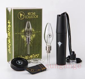 Honeybird Nectar Collector Kits Fumar con 510 hilos Titanio Cerámica Punta de cuarzo Mini tubería de vidrio Plataforma petrolera Dab Bong calor Vaporizador de paja