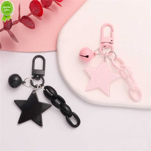 Nouveau paillettes étoiles acrylique porte-clés cloche pendentif porte-clés pour filles sac à dos charme casque étui accessoire créatif amitié cadeaux