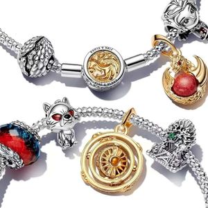 Nouveau crâne brillant HEROCROSS Sier plaqué jeu Dragon feu glace Double verre de Murano breloque idéal pour bracelet bijoux