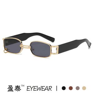 Nouveau GM même lunettes de soleil petit cadre lunettes de soleil carrées en métal tendance de la mode personnalisé hommes et femmes boucle d'anneau lunettes de soleil