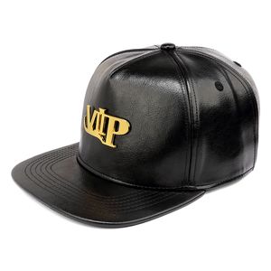 Gorras de béisbol VIP con letras de oro nuevo, gorras de béisbol informales de cuero PU con hebilla de cinturón de ala plana, gorras ajustables de estilo Hip Hop para hombres