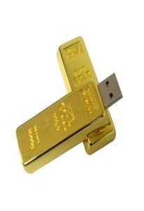 Nouvelle forme de barre dorée 32 Go USB 20 Drives Flash suffisamment de bâtons de mémoire Drive de stylo à pouce en métal pour ordinateur portable MacBook Tablet3942312