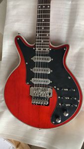 New Guild Brian May Clear Red Guitar Black Pickguard 3 pastillas exclusivas Tremolo Bridge 24 trastes Doble rosa vibrato Chinese Factory Outlet
