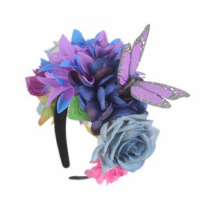 Nouveaux accessoires pour cheveux, couvre-chef papillon Rose, couronne de fleurs mexicaines, Costume de fête, 10 pièces/