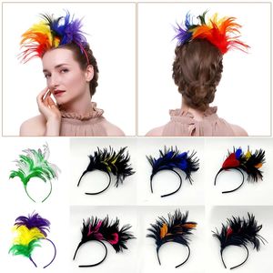 Nouveau Halloween plume bandeau femmes Festival bandeau plume cheveux cerceau bande fête coiffure femme cheveux accessoire accessoires cadeau