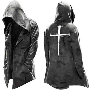 Nouveau Halloween imprimé croix veste à capuche Assassin's Creed hommes pull à la mode première ligne jouer Costume