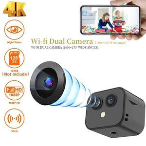 New HD 4K Mini WiFi IP Camera Wireless Security Monitoring Micro Dual Cam Night Photo Smart Home Sports Built-in Battery Monitor