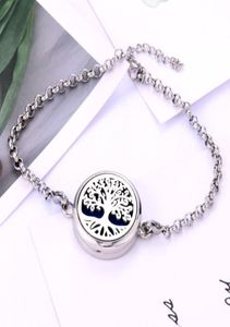 Nouveau Bracelet de médaillon de diffuseur d'huile essentielle de parfum de haute qualité Bracelet en acier inoxydable magnétique pour les femmes Bracelet2436306