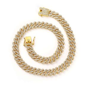 Nouveau hip hop glace brillante eau diamant miami collier de chaîne cubaine pour hommes et femmes bijoux de mode sier