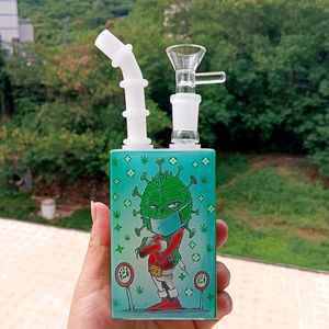 Nuevo Hitman Glass Water Bongs Liquid Sci Juice Box Hookah Dab Oil Rigs 7.5 pulgadas de espesor Heady Rig Beaker Bong para fumar pipas