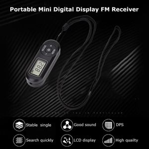 New HRD-727 Portable Mini FM Radio Digital Display FM Receiver Retro MP3 Player Style DSP with Headphones Lanyard